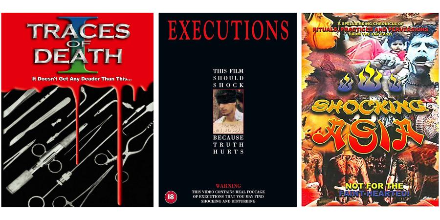 Traces of Death, Executions 1995, Shocking Asia 1974 movie covers