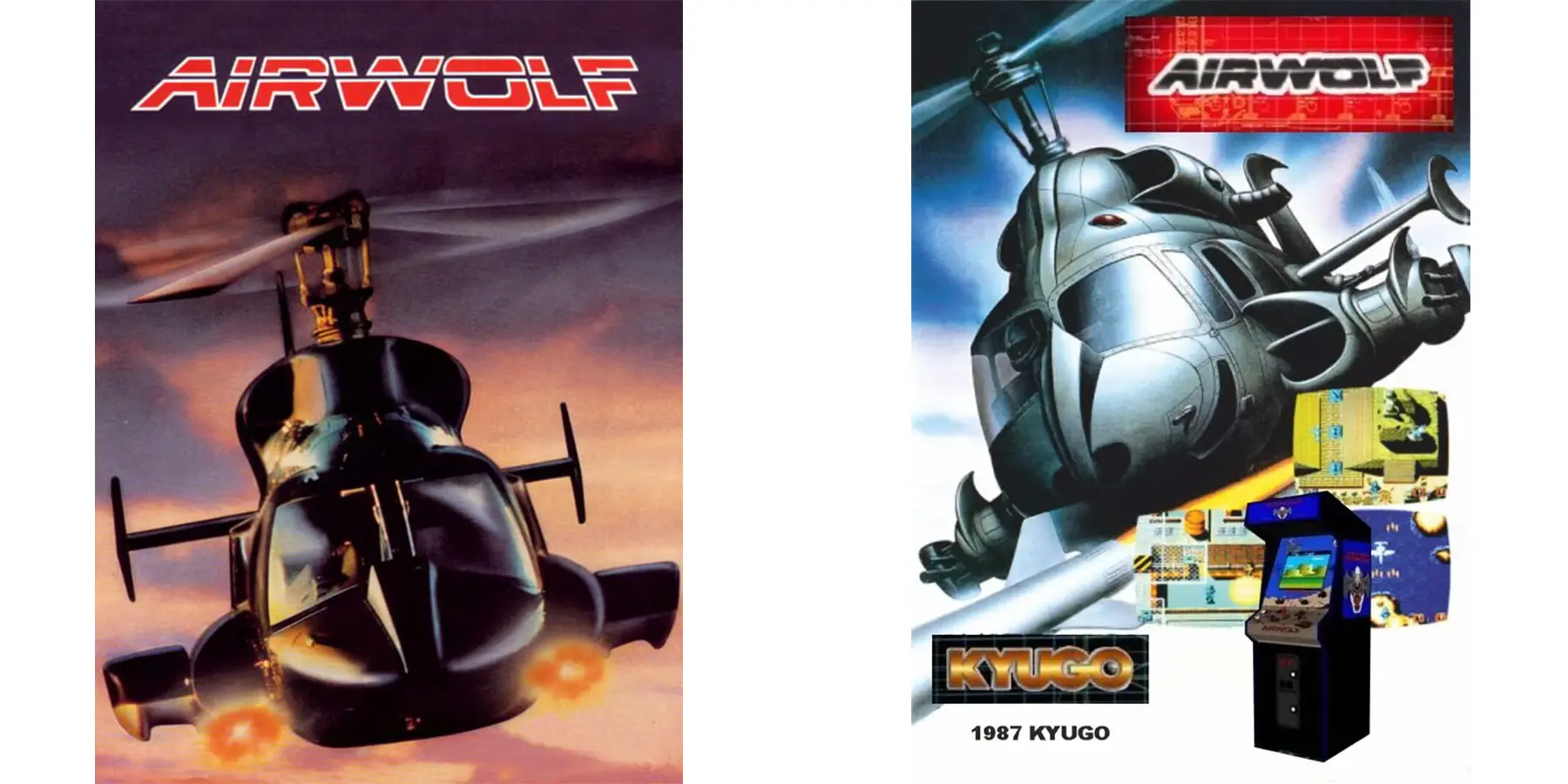 Box cover art for Airwolf video games