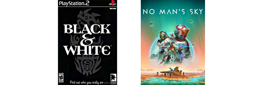Images for Black & White (2001) and No Man’s Sky (2016)