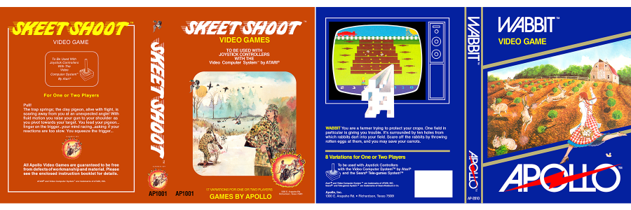 Video game box cover art for Skeet Shoot and Wabbit