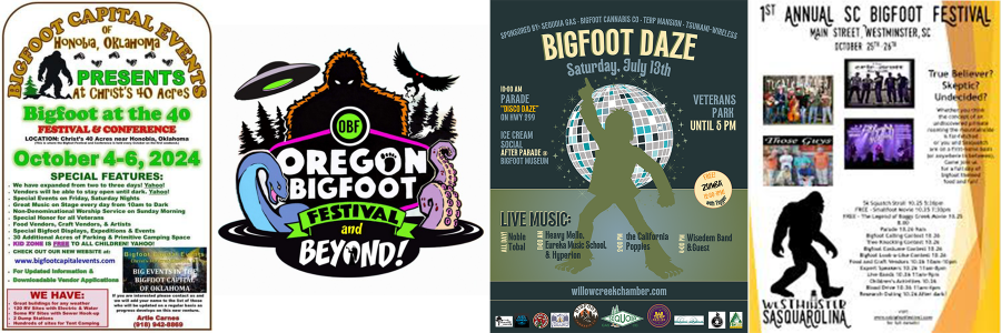 Images of Bigfoot festival posters and ads
