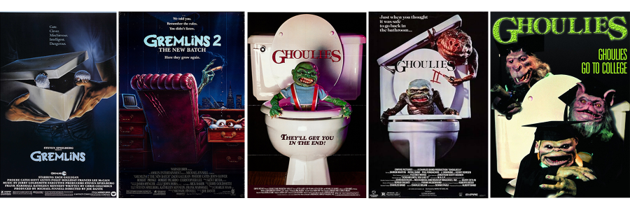 Posters for Ghoulies and Gremlins movies