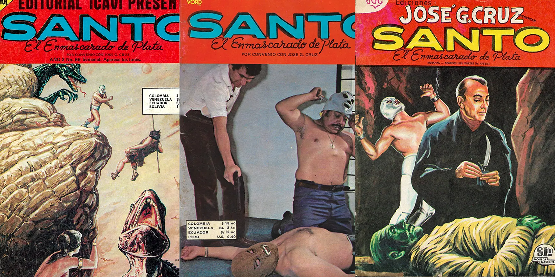 Covers of El Santo comics by Jose G. Cruz