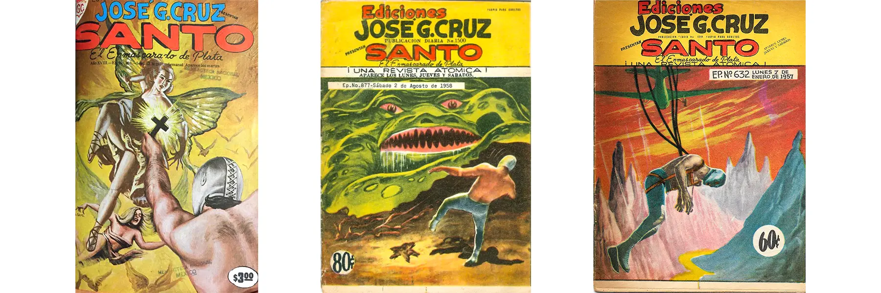 Covers of El Santo comics by Jose G. Cruz