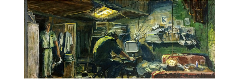 Original Soylent Green concept art by artist and illustrator Mentor Huebner