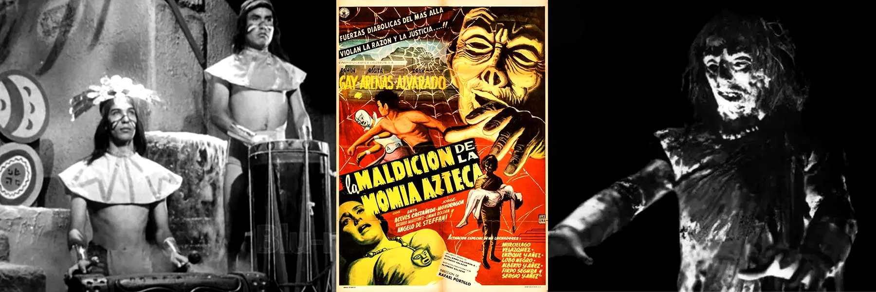 Images and poster from Curse of the Aztec Mummy