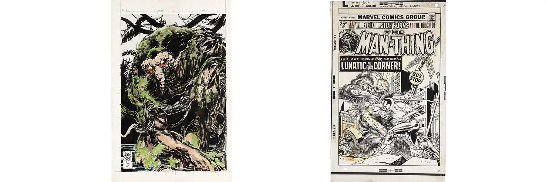 Original art for Man Thing, Frank Brunner artists