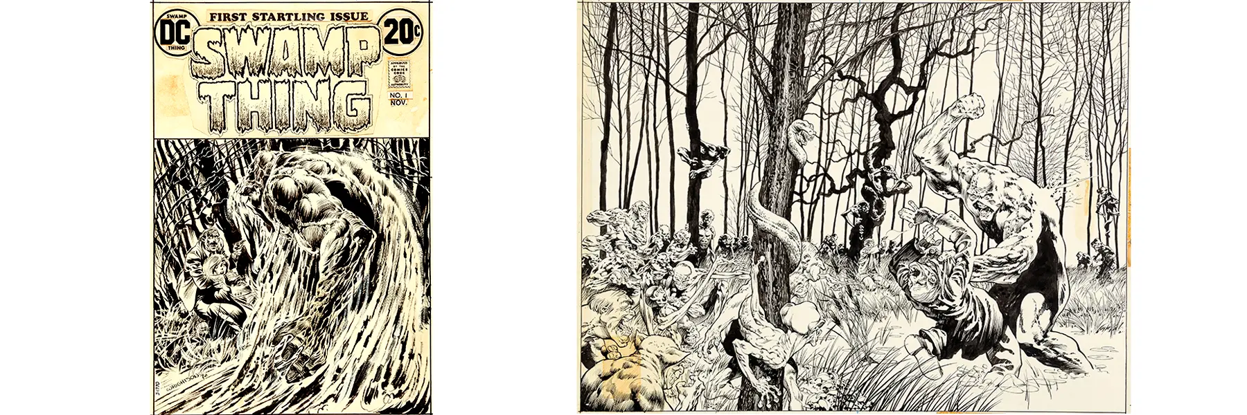 Swamp Thing original comic art, Bernie Wrightson artist