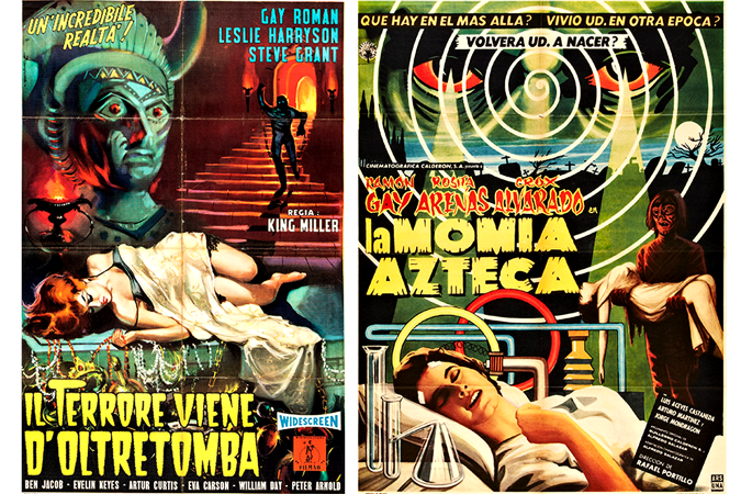French and Mexican posters for The Aztec Mummy/La Momia Azteca