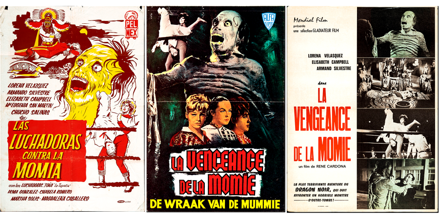 The Wrestling Women vs. the Aztec Mummy posters
