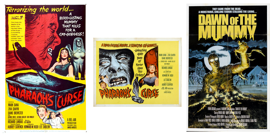 Posters for The Pharaoh's Curse and Dawn of the Mummy