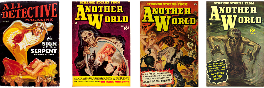 Norm Saunders cover art for All Detective Magazine and Strange Stories from Another World Comic