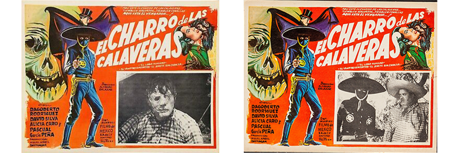 Lobby cards from Riders of the Skulls