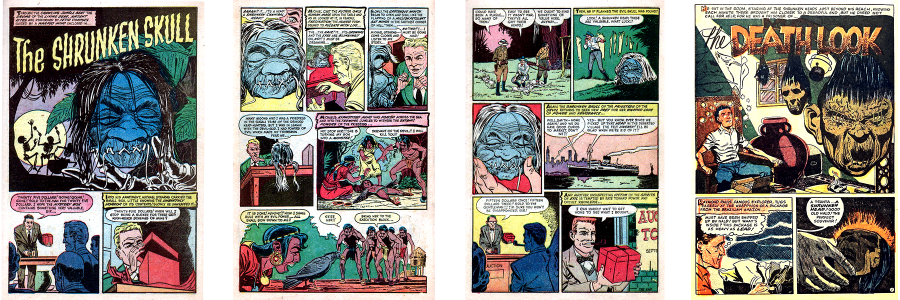 Shrunken head stories from Chamber of Chills 5 and Secret Mysteries 16