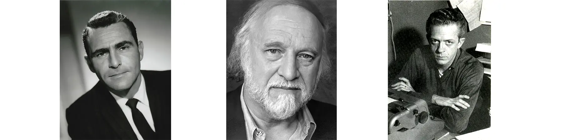 Photos of Rod Serling, Richard Matheson, and Charles Beaumont