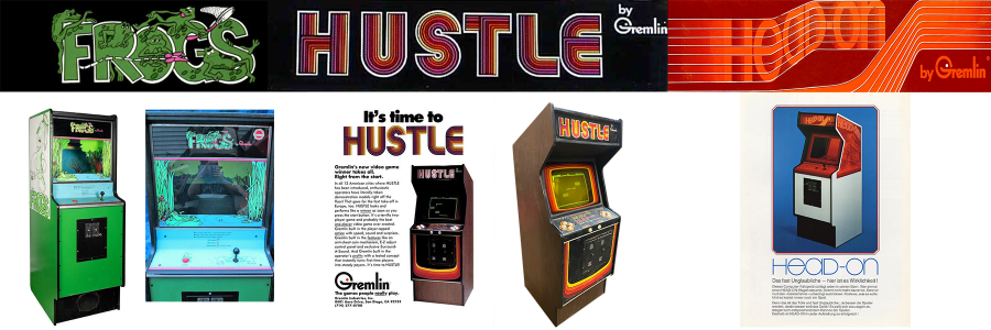 Images of Gremlin arcade games for Frogs and Hustle
