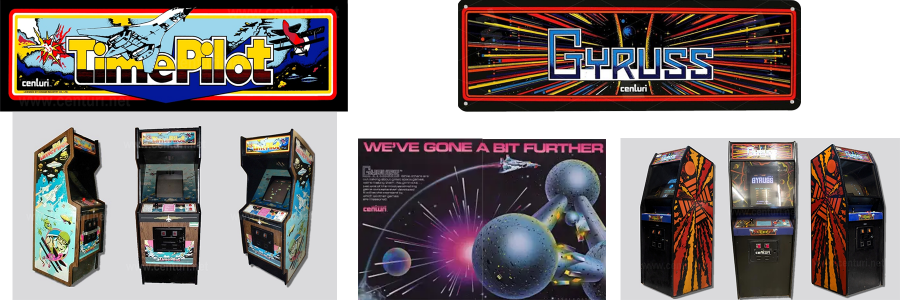 Images of Centuri arcade games for Time Pilot and Gyruss