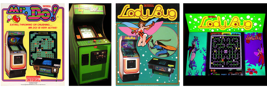 Images of Universal arcade games for Mr Do! and Lady Bug